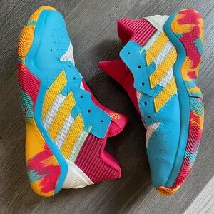 Adidas Harden Stepback J Shoes - Blue, Yellow, Red - No laces